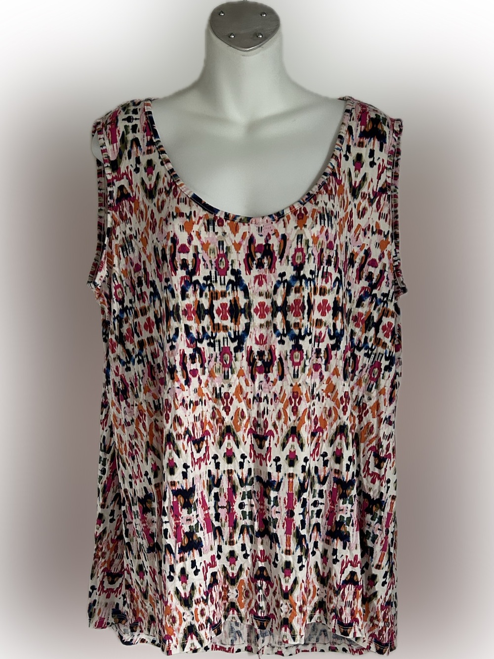 Rose & Olive Multicolor Printed Scoop Neck Tank Top